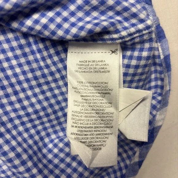 Ralph Lauren Mens 2XB Blue White Gingham Button Down Shirt Long Sleeve Cotton - Picture 7 of 8